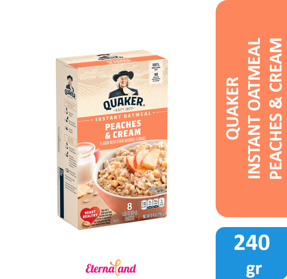 Quaker Instant Oatmeal Peaches &amp; Cream 8.4 oz