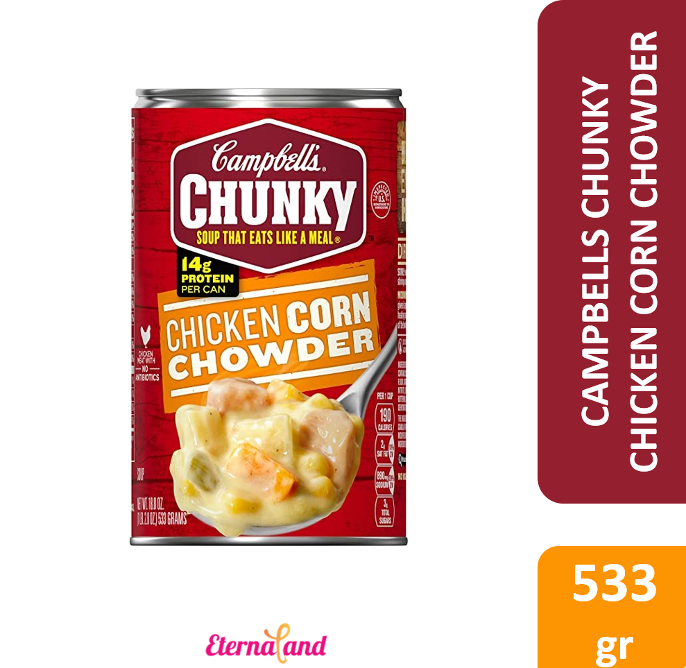 Campbells Chunky Chicken Corn Chowder Soup 18.8 oz