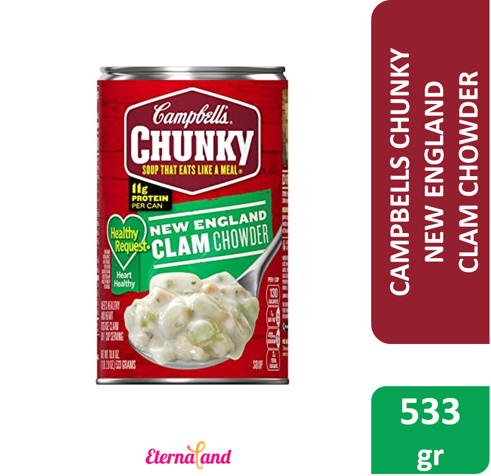 Campbells Chunky New England Clam Chowder Soup 18.8 oz