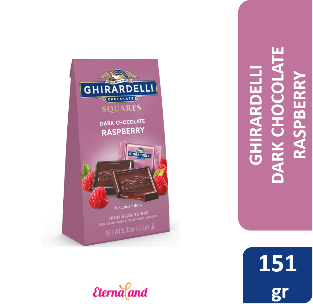 Ghirardelli Dark Chocolate with Raspberry Squares 5.32 oz