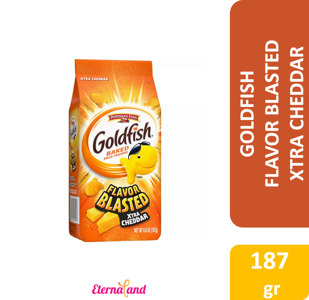 Goldfish Baked Snack Crackers Flavor Blasted Xtra Cheddar