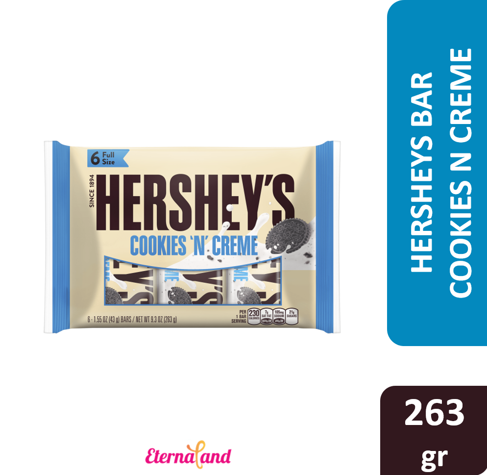 Hershey Cookies n Creme 6 Full Size 9.3-Oz (6 Bars @ 1.55-Oz)