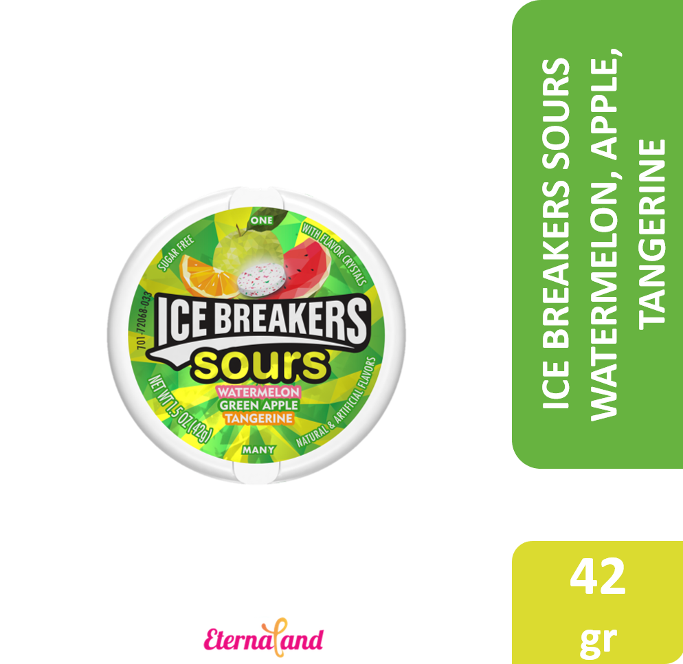 Ice Breakers Sours Green Apple, Tangerine &amp; Watermelon 1.5-Oz