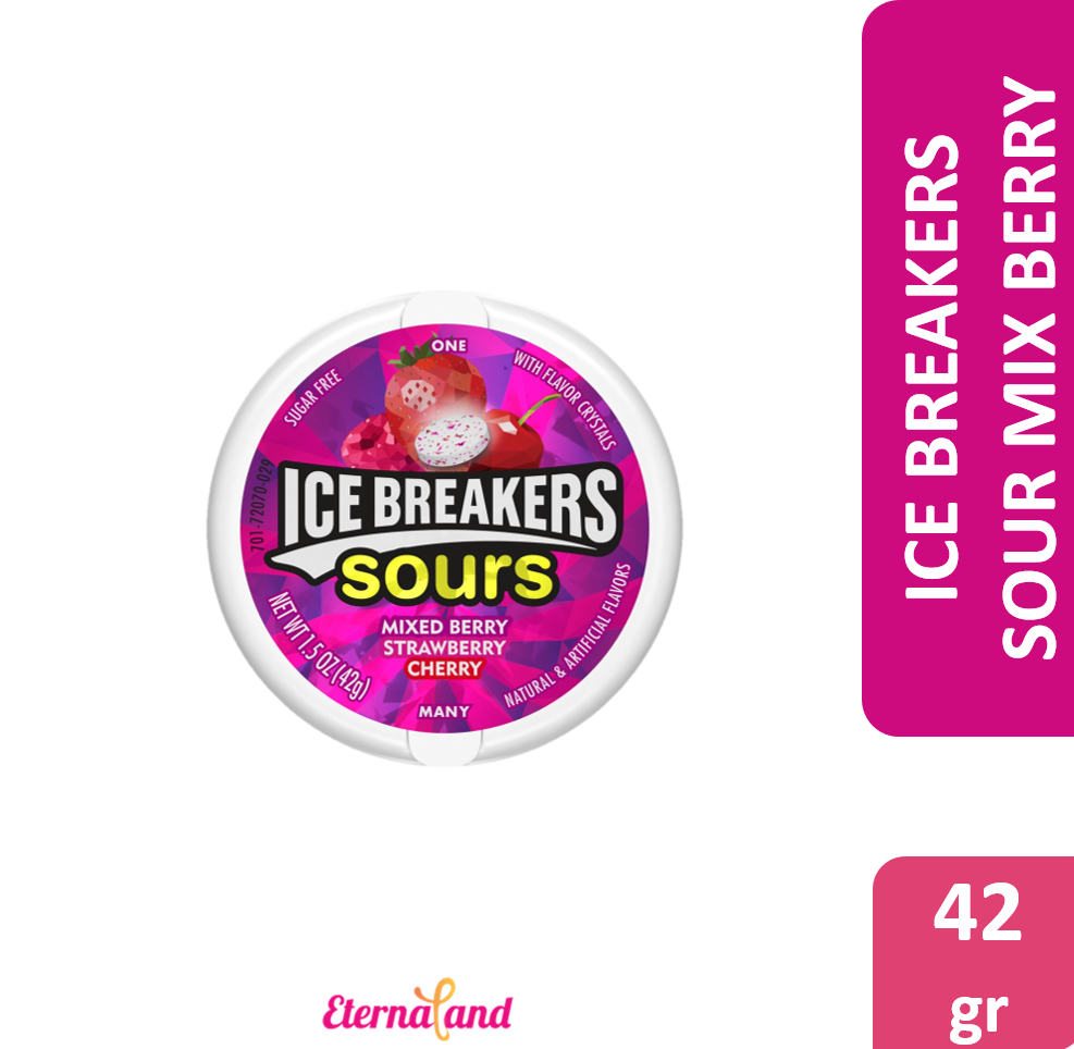 Ice Breakers Sours Mixed Berry Strawberry &amp; Cherry 1.5-Oz