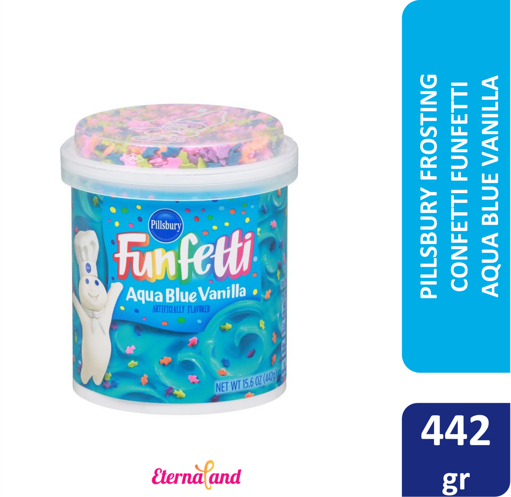Pillsbury Frosting Funfetti Aqua Blue Vanilla 15.6 oz