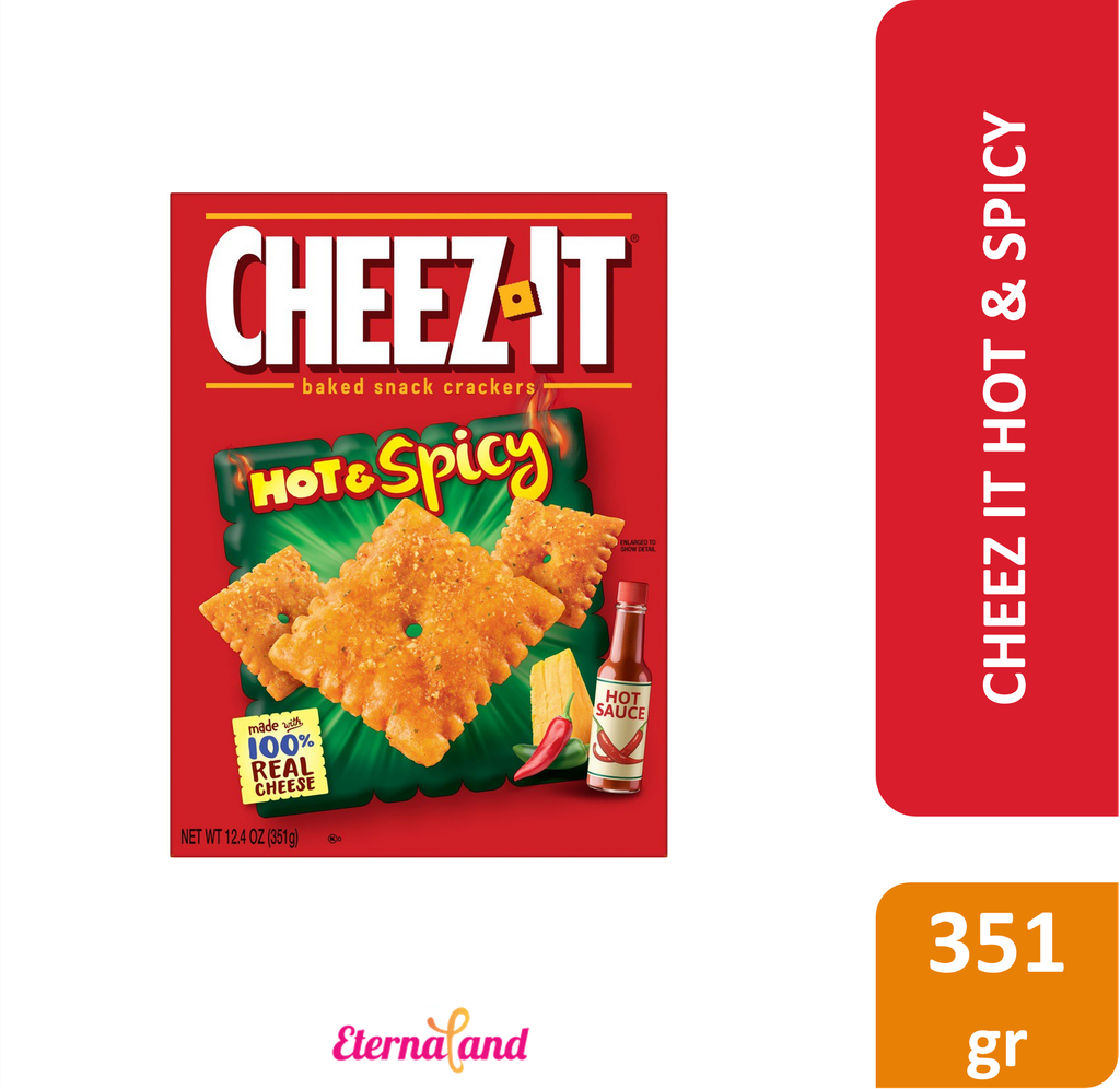 Cheez It Hot and Spicy Baked Cheese Crackers 12.4 Oz