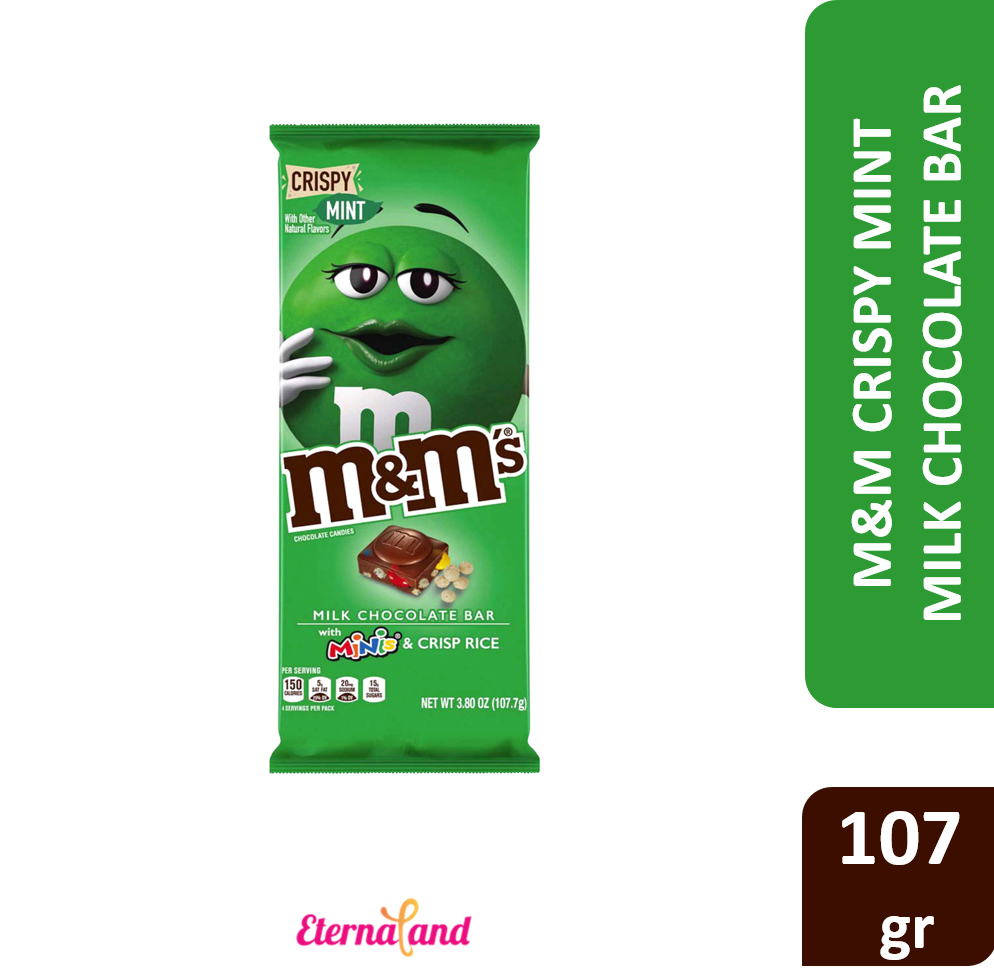 M&M Bar Minis, Crispy Mint & Milk Chocolate Candy  3.8 oz