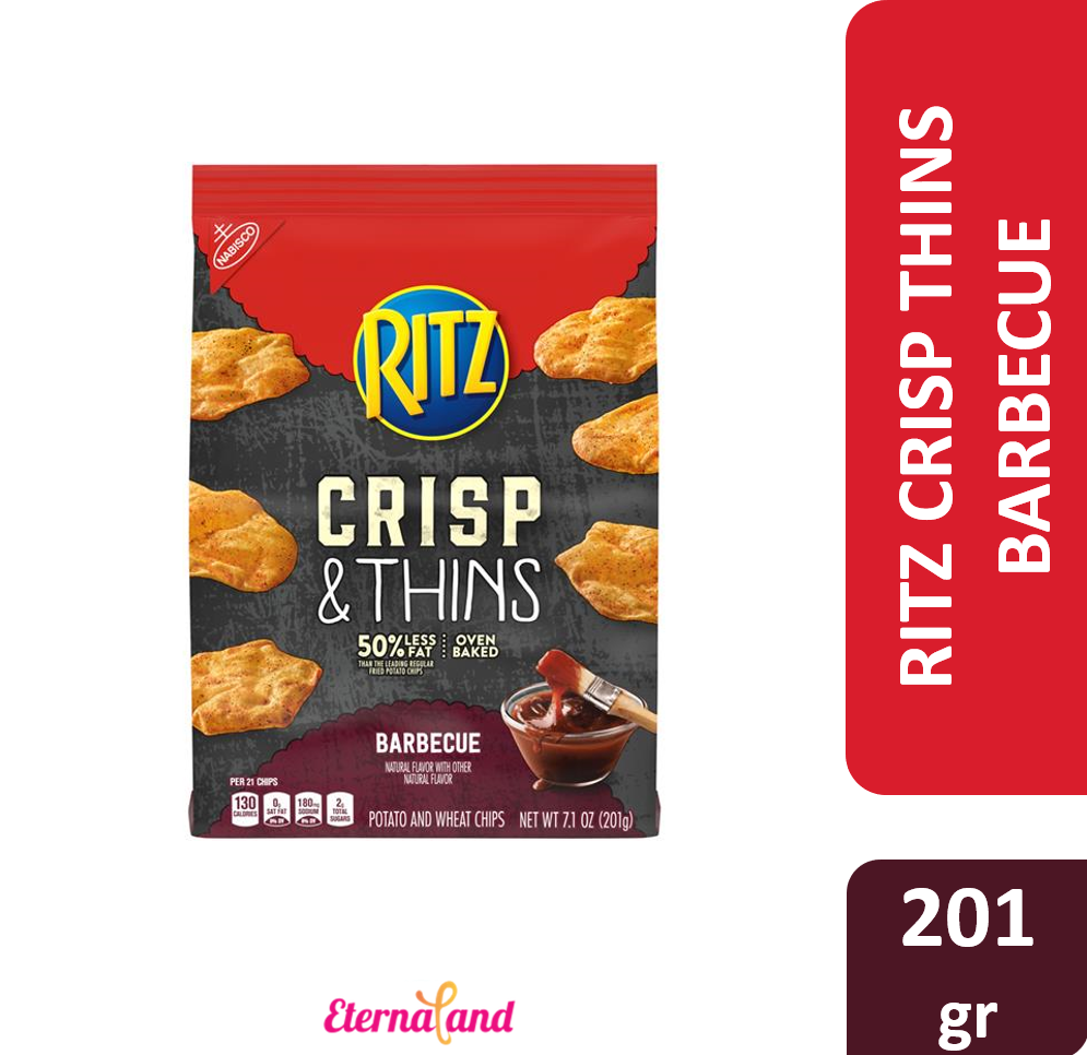 Ritz Crisp &amp; Thins 50% Barbecue 7.1 Oz