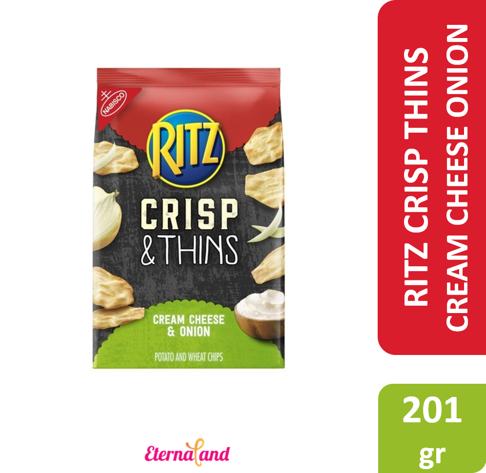 Ritz Crisp & Thins 50% Less Fat Cream Cheese & Onion 7.1 oz