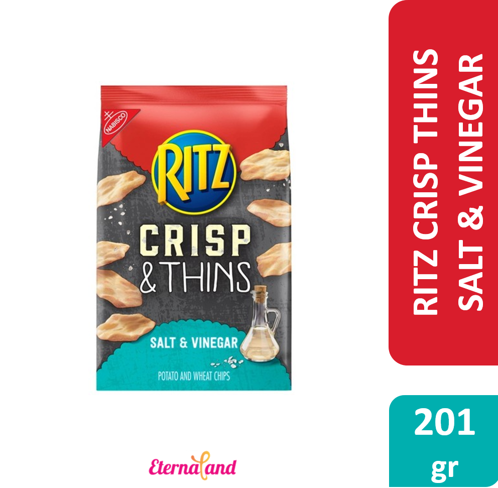 Ritz Crisp &amp; Thins 50% Less Fat Salt &amp; Vinegar 7.1 oz