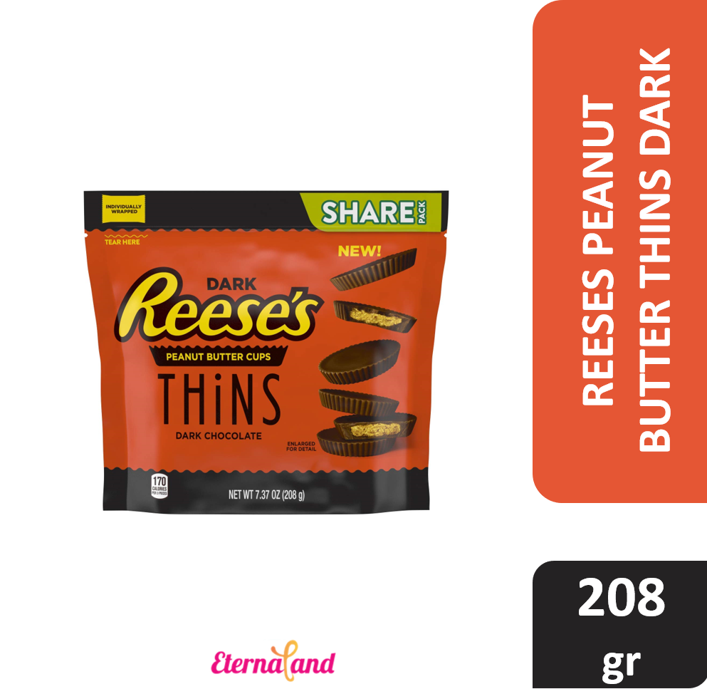 Reeses Thins Dark Chocolate Peanut Butter 7.37 Oz