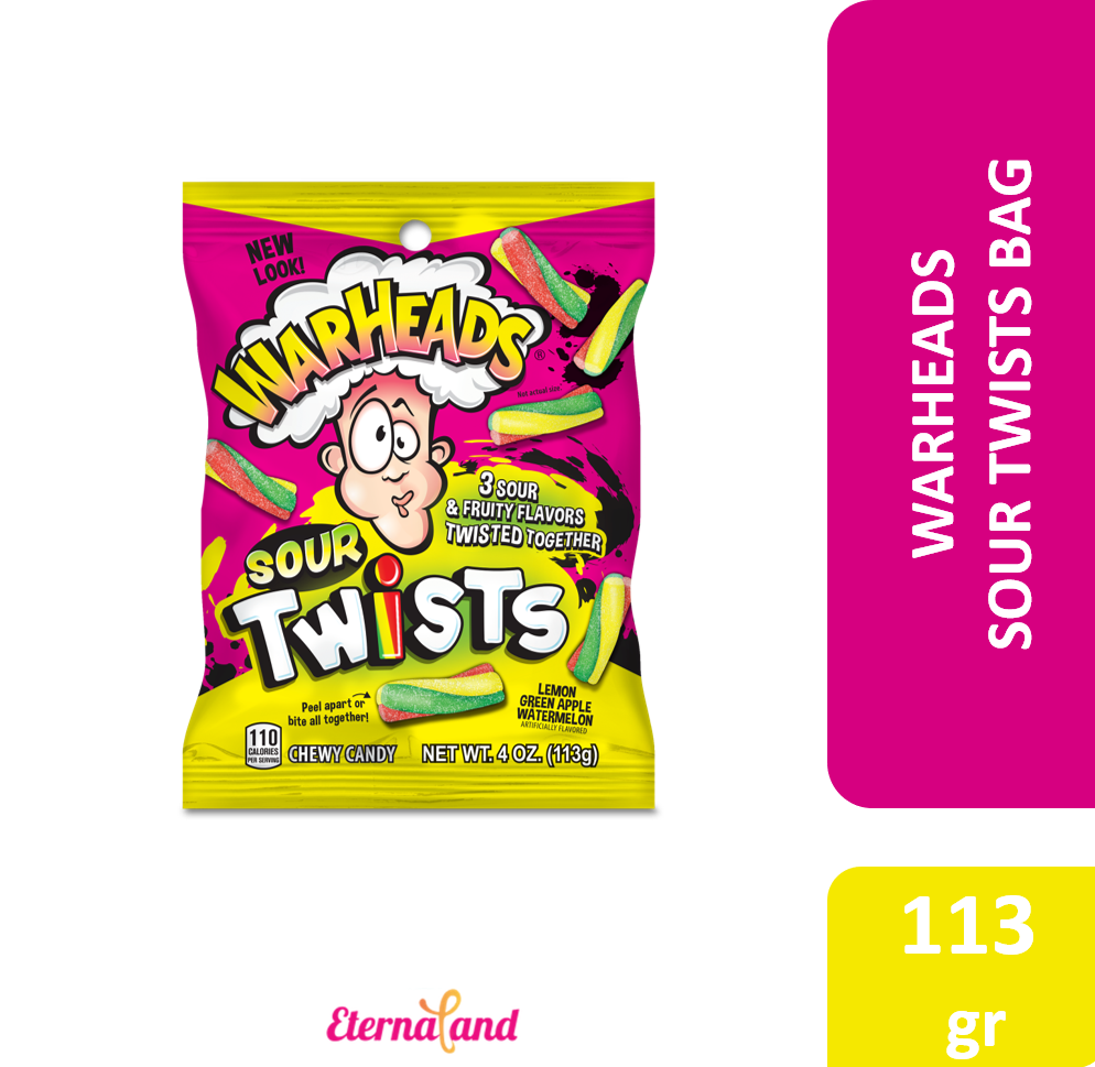 Warheads Sour Twists 4-Oz Bag