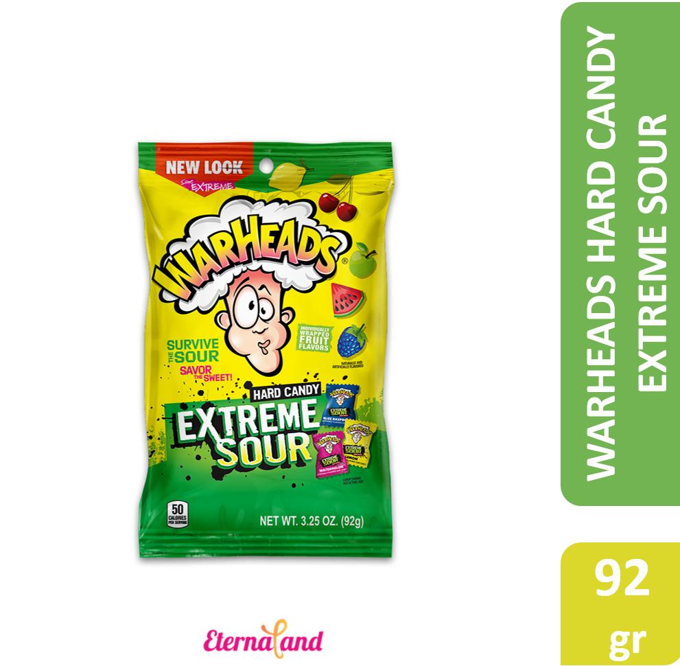Warheads Extreme Sour Hard Candy 3.25 Oz