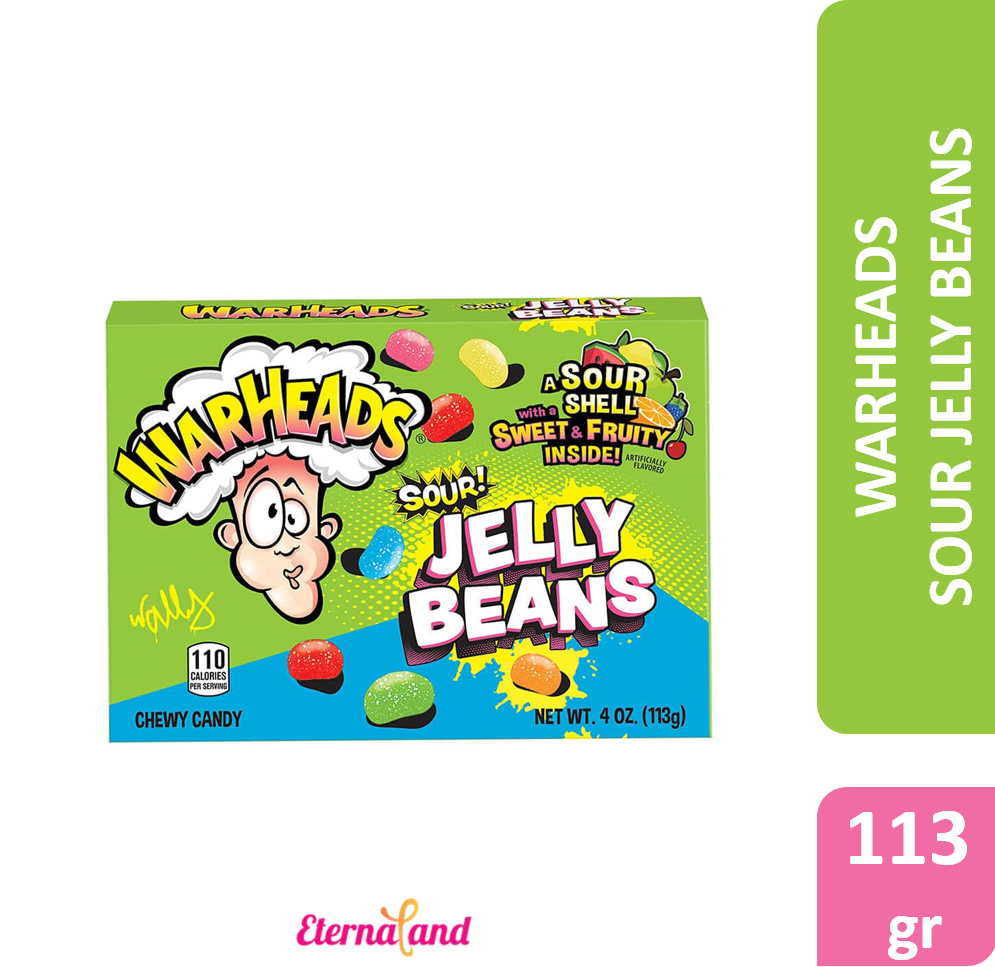 Warheads Sour Jelly Beans 4 Oz