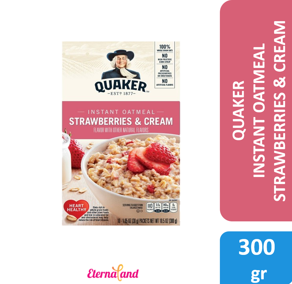 Quaker Instant Oatmeal Strawberries &amp; Cream 10.5 oz