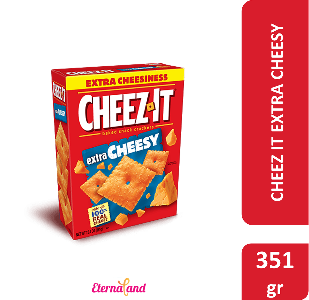 Cheez It Extra Cheesy, Baked Snack Cheese Crackers, 12.4 Oz