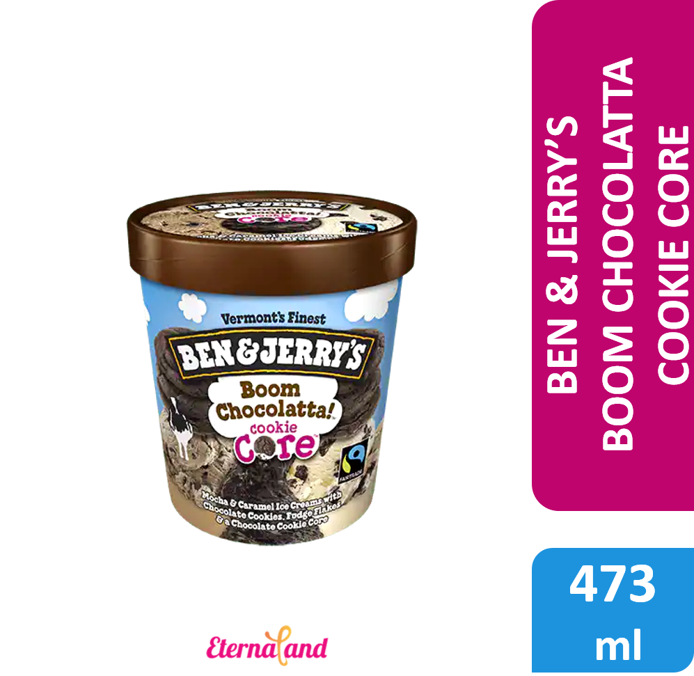 Ben &amp; Jerry Boom Chocolatta Cookie Core 1 Pint / 473 ml