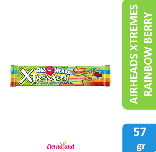 [073390008383] AirHeads Xtremes Sweetly Sour Candy Rainbow Berry 2-Oz