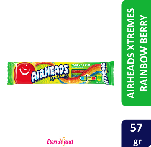 [073390008383] AirHeads Xtremes Sweetly Sour Candy Rainbow Berry 2-Oz