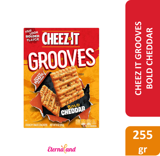 [024100104451] Cheez It Grooves Bold Cheddar Crackers 9 oz