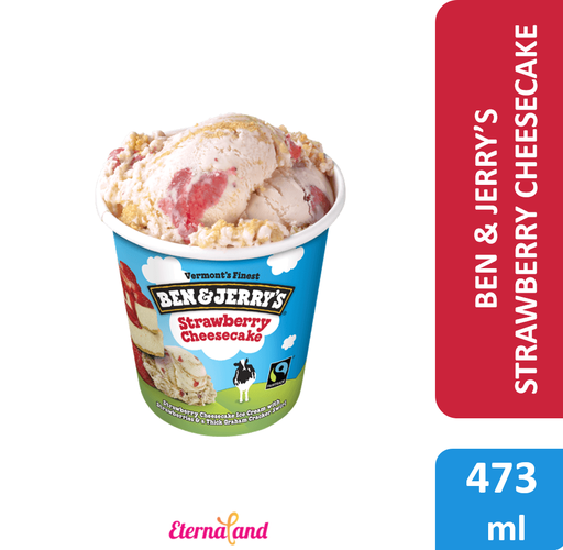 [076840400218] Ben & Jerry Strawberry Cheesecake 1 Pint / 473 ml