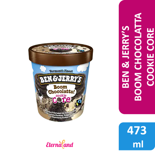 [076840462858] Ben & Jerry Boom Chocolatta Cookie Core 1 Pint / 473 ml