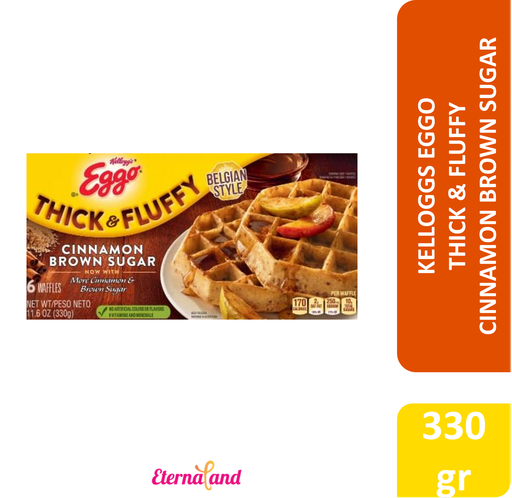 [038000492747] Kelloggs Eggo Waffles Thick & Fluffy Cinnamon Brown Sugar 11.6 oz